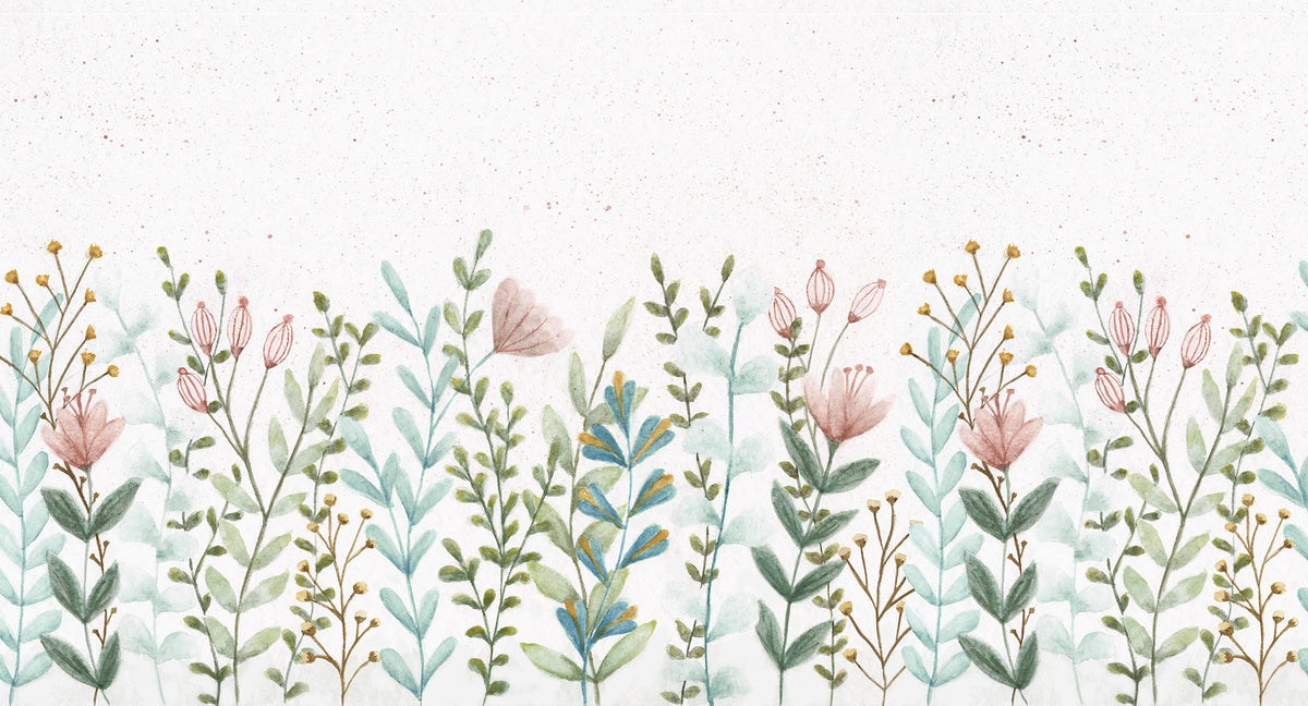Enchanted Garden Border Mural – colorful – 500x270 cm
