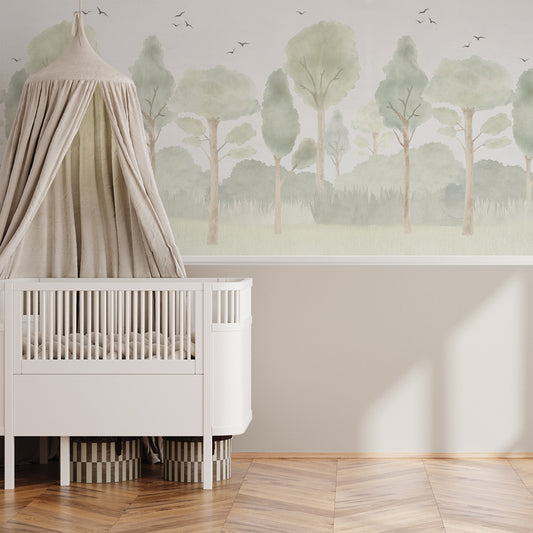 Forest Mural – green – half wall