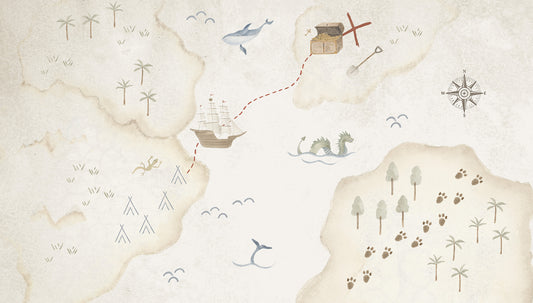 Treasure Map Mural – colorful – 300x170 cm