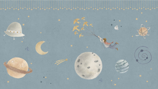 Little Prince Mural – blue – 300x170 cm