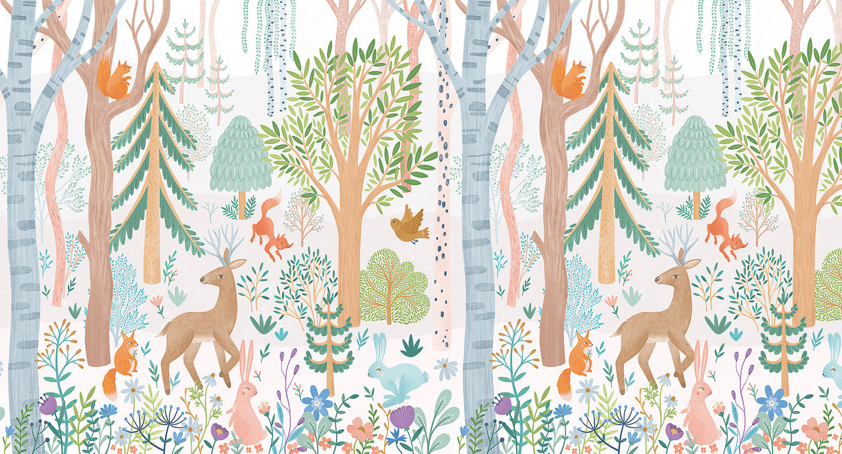 Sheepy Forest Mural – colorful – 500x270 cm