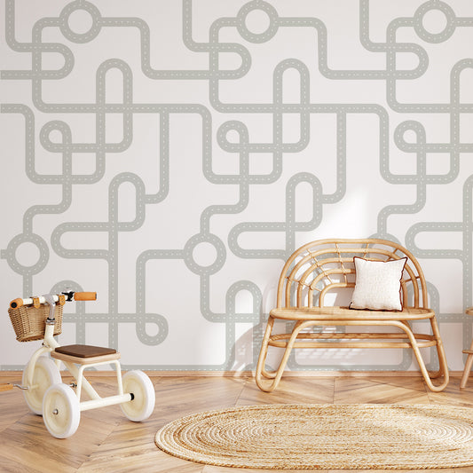 Papel de Parede Pista – cor cinza