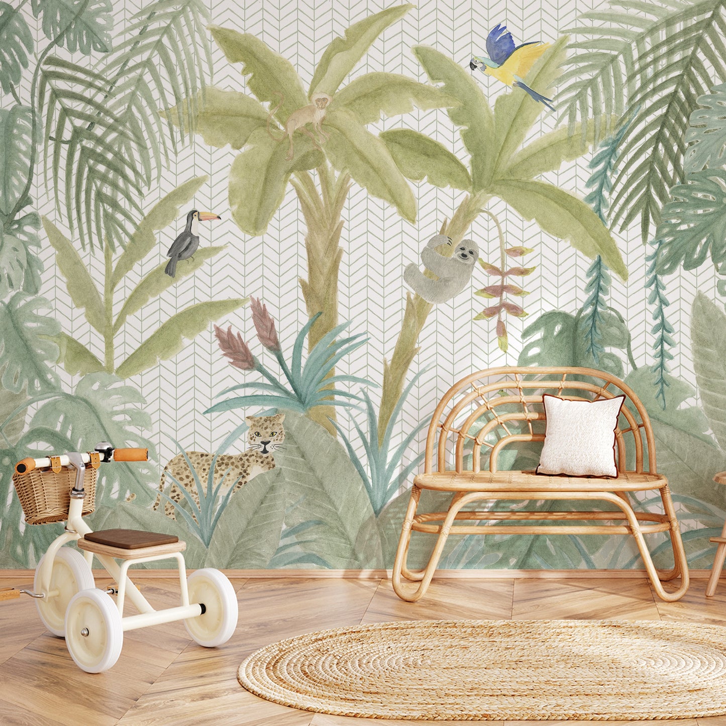 Papel de parede Selva Tropical Bichos