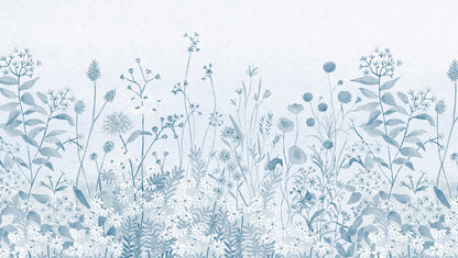 Lush Garden Mural – blue – 300x170 cm