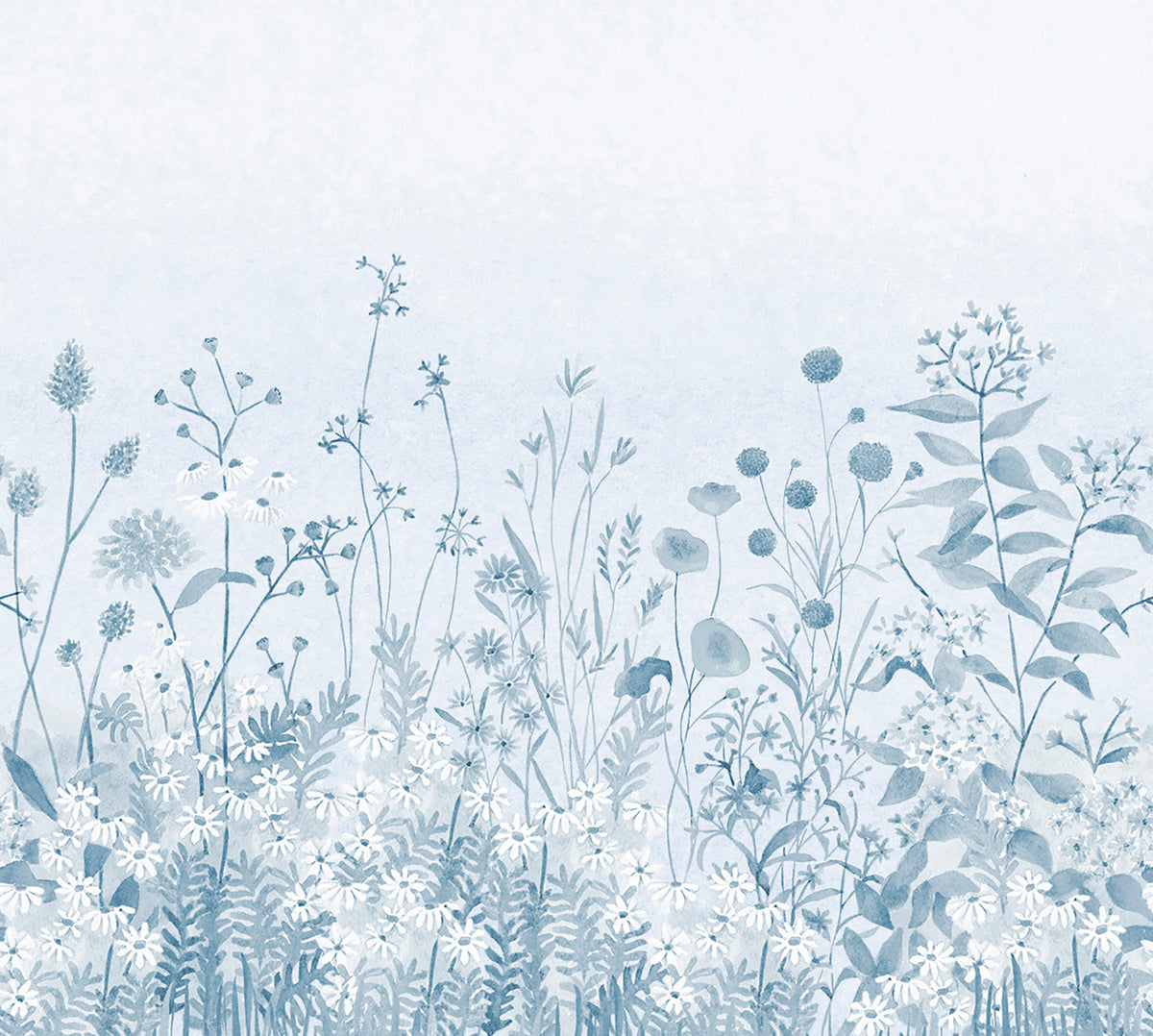 Lush Garden Mural – blue – 300x270 cm