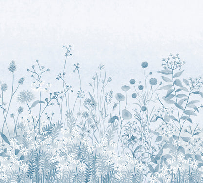 Lush Garden Mural – blue – 300x270 cm