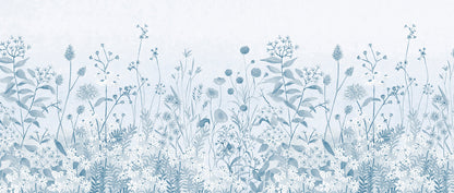 Lush Garden Mural – blue – 400x170 cm