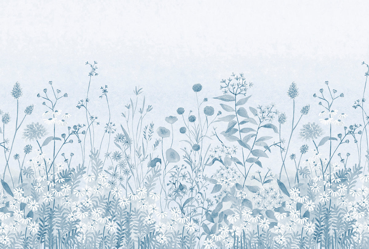 Lush Garden Mural – blue – 400x270 cm