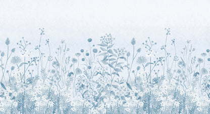 Lush Garden Mural – blue – 500x270 cm