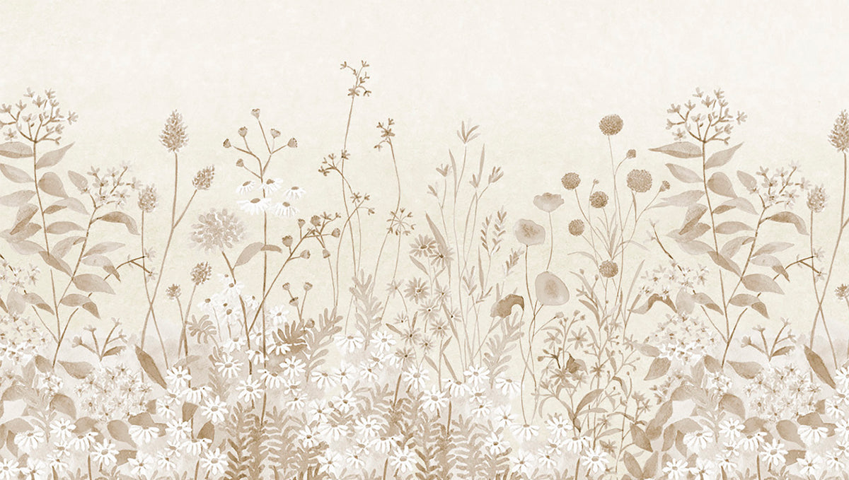 Lush Garden Mural – beige – 300x170 cm