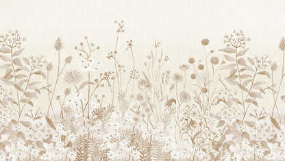 Lush Garden Mural – beige – 300x170 cm