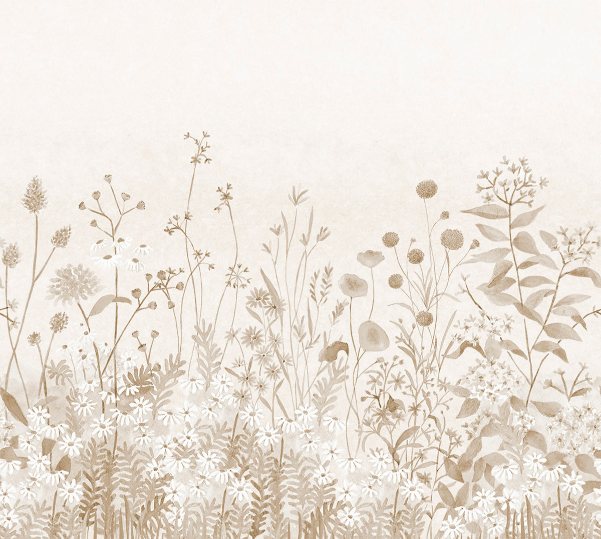 Lush Garden Mural – beige – 300x270 cm