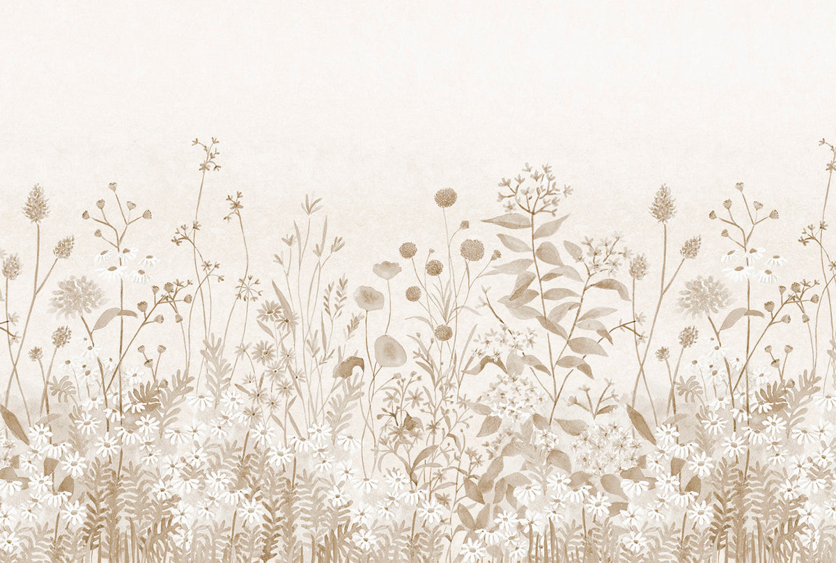 Lush Garden Mural – beige – 400x270 cm