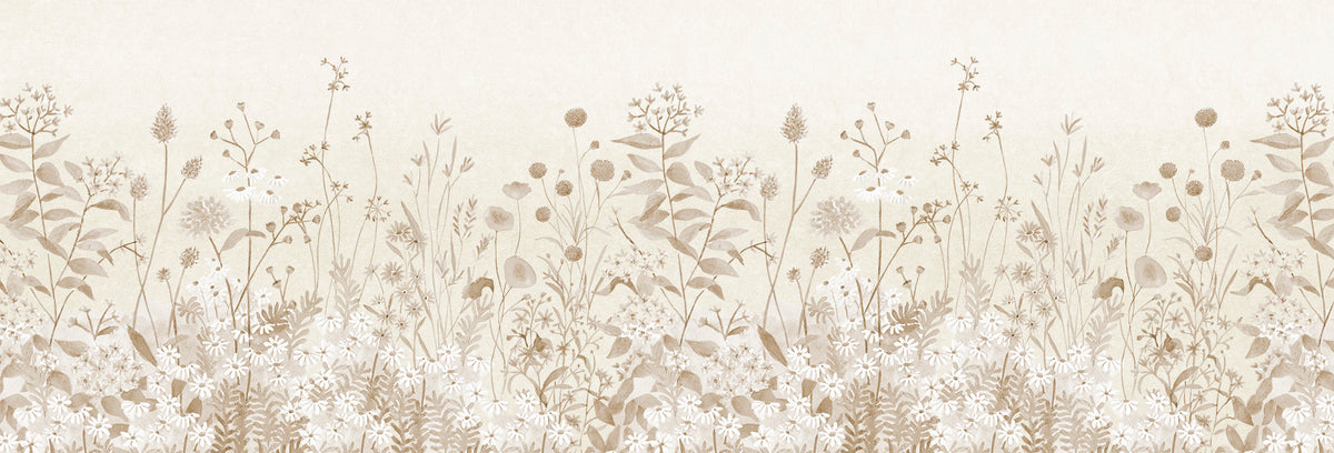 Lush Garden Mural – beige – 500x170 cm