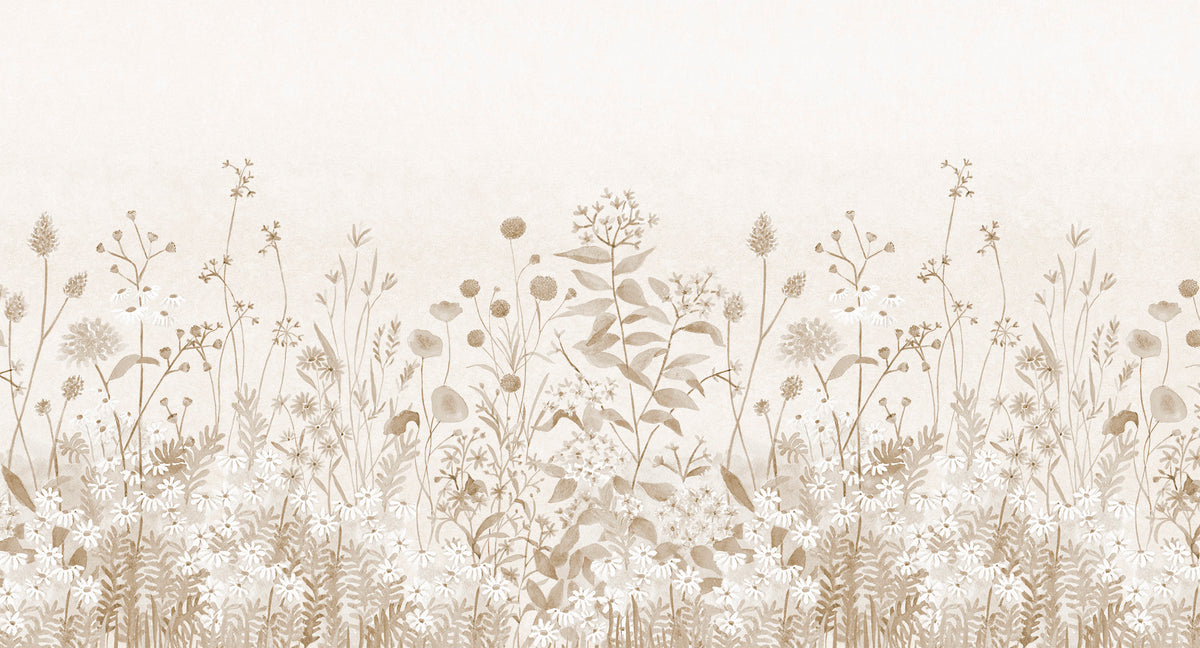 Lush Garden Mural – beige – 500x270 cm