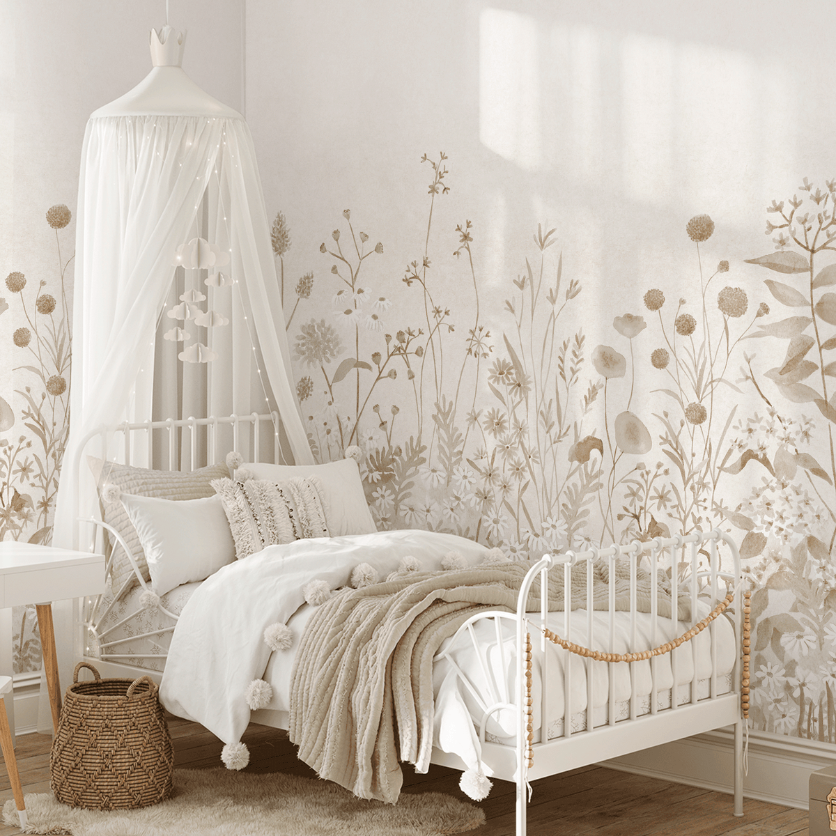 Lush Garden Mural – beige