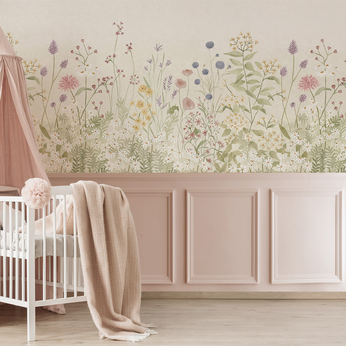 Lush Garden Mural – half wall