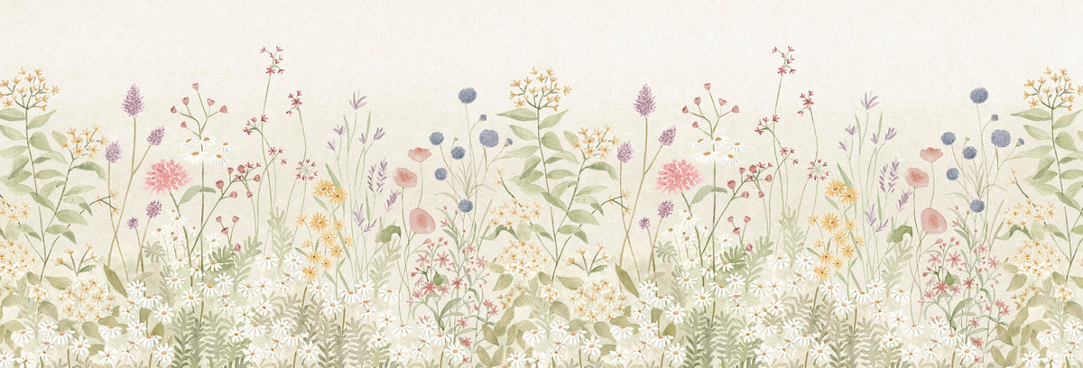 Lush Garden Mural – colorful – 500x170 cm