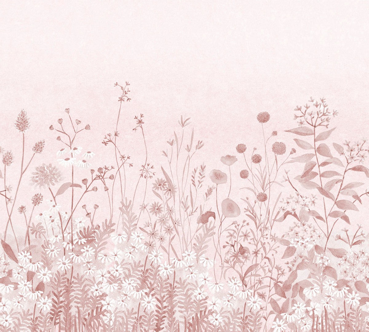 Lush Garden Mural – pink – 300x270 cm