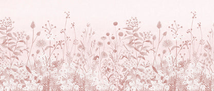 Lush Garden Mural – pink – 400x170 cm