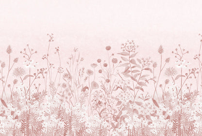 Lush Garden Mural – pink – 400x270 cm
