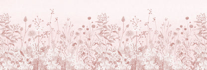 Lush Garden Mural – pink – 500x170 cm