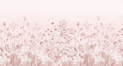 Lush Garden Mural – pink – 500x270 cm