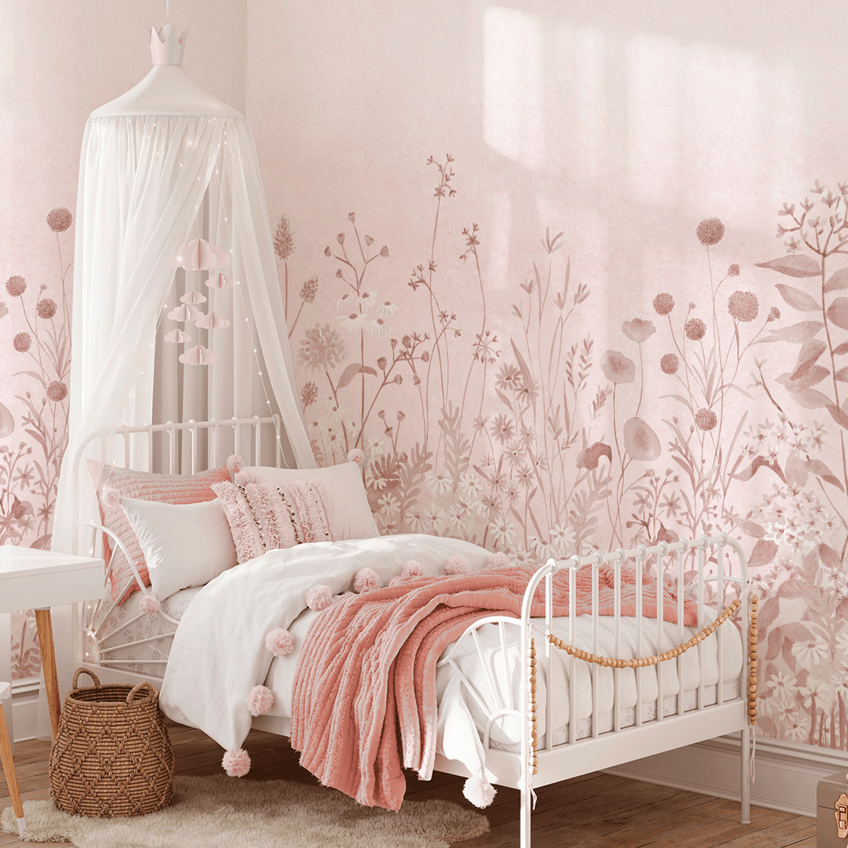 Lush Garden Mural – pink