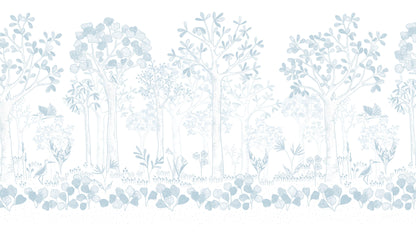 Mural de Parede Folhas Flutuantes – cor azul – 300x170 cm