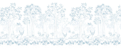 Mural de Parede Folhas Flutuantes – cor azul – 400x170 cm