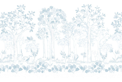 Mural de Parede Folhas Flutuantes – cor azul – 400x270 cm