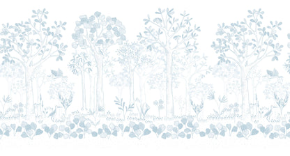 Mural de Parede Folhas Flutuantes – cor azul – 500x270 cm
