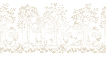 Mural de Parede Folhas Flutuantes – cor bege – 300x170 cm