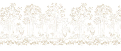 Mural de Parede Folhas Flutuantes – cor bege – 400x170 cm