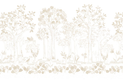 Mural de Parede Folhas Flutuantes – cor bege – 400x270 cm