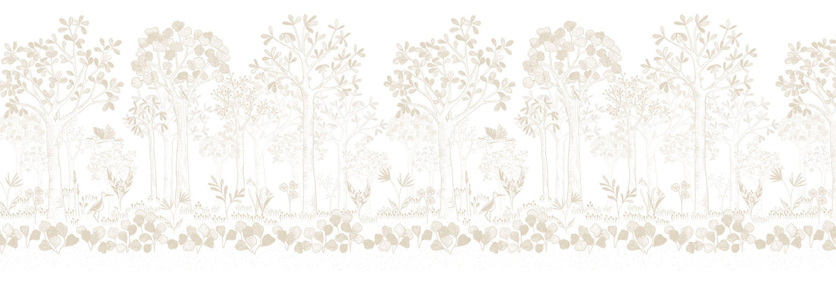 Mural de Parede Folhas Flutuantes – cor bege – 500x170 cm