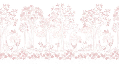 Mural de Parede Folhas Flutuantes – cor rosa – 300x170 cm