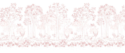 Mural de Parede Folhas Flutuantes – cor rosa – 400x170 cm
