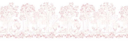 Mural de Parede Folhas Flutuantes – cor rosa – 500x170 cm