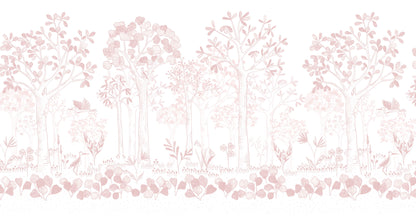 Mural de Parede Folhas Flutuantes – cor rosa – 500x270 cm