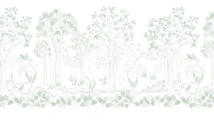 Mural de Parede Folhas Flutuantes – cor verde – 300x170 cm