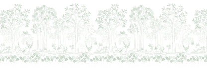 Mural de Parede Folhas Flutuantes – cor verde – 500x170 cm