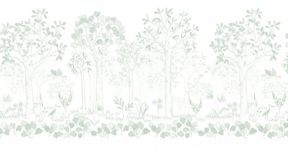 Mural de Parede Folhas Flutuantes – cor verde – 500x270 cm