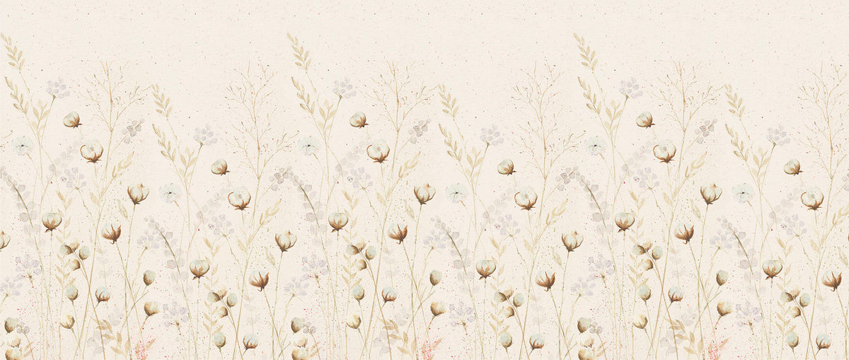 Cotton Garden Mural – beige – 400x170 cm