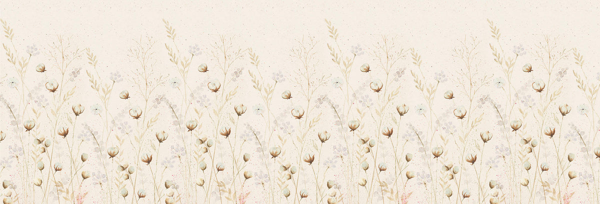 Cotton Garden Mural – beige – 500x170 cm