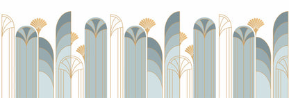 Art Deco Arch Mural – blue – 500x170 cm