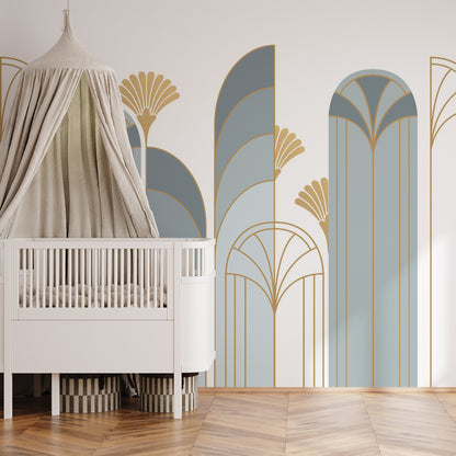 Art Deco Arch Mural – blue
