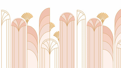 Art Deco Arch Mural – pink – 300x170 cm
