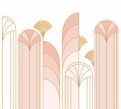 Art Deco Arch Mural – pink – 300x270 cm