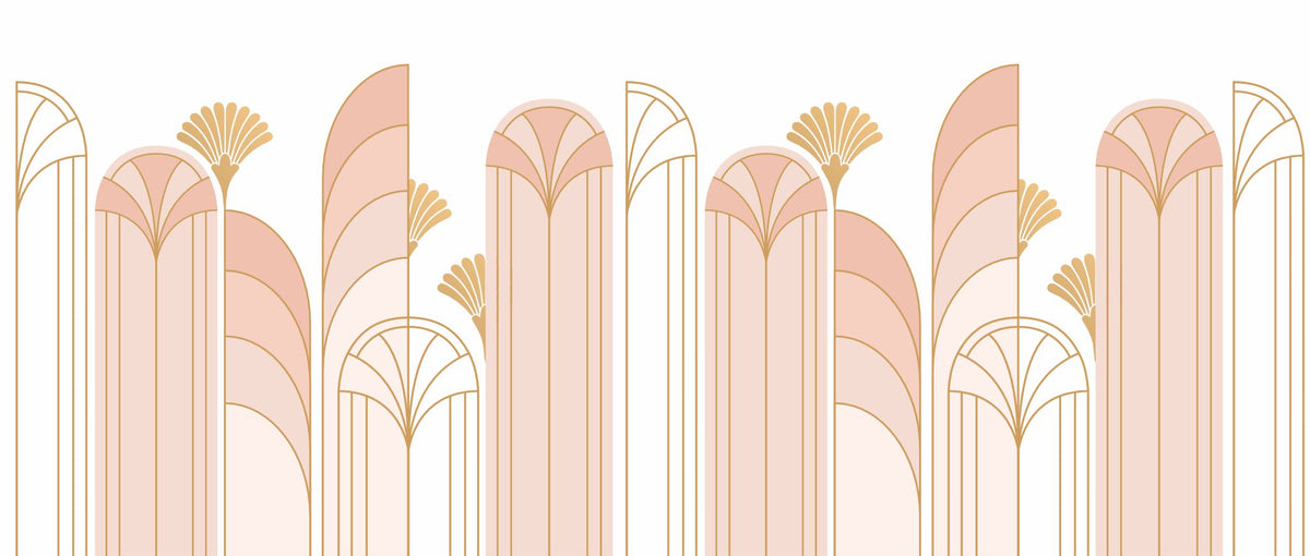 Art Deco Arch Mural – pink – 400x170 cm